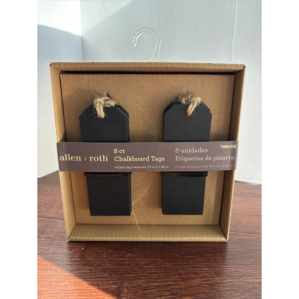 Allen + Roth Chalkboard Hang Tags with String Twine - Pack of 8 - NEW